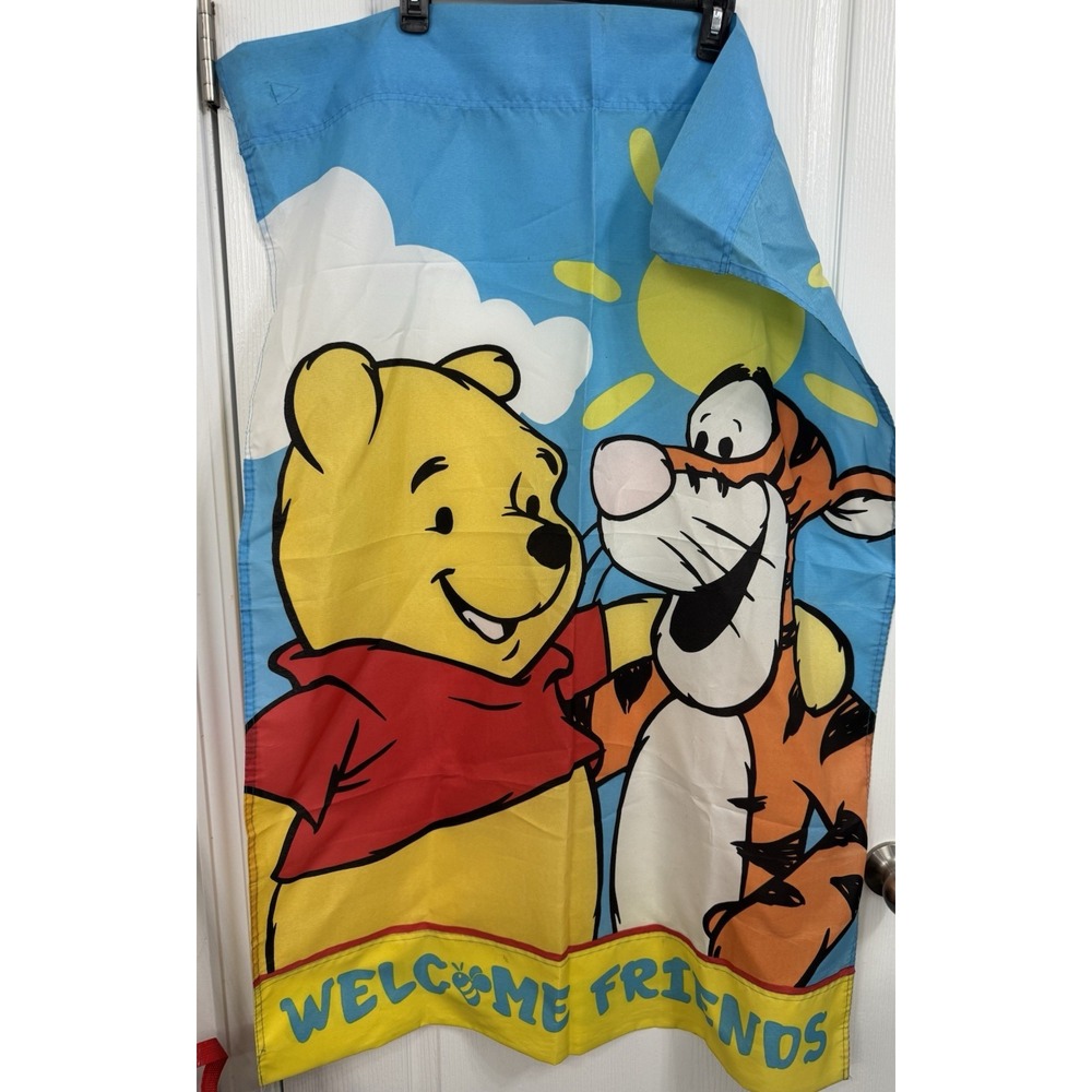 Winnie the Pooh and Tigger Welcome Friends Flag Disney Approx 29 x 42